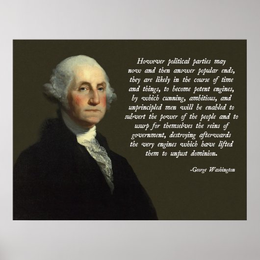 George Washington Political Party Quote Poster (Voorkant)