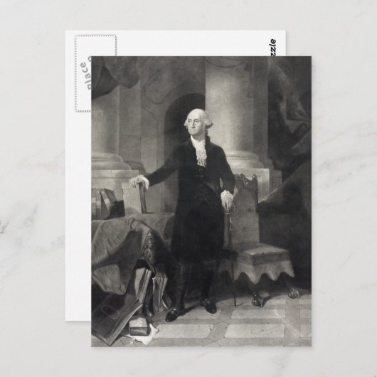 George Washington Portrait briefkaart (Voorkant / Achterkant)