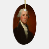 George Washington Portrait Oval Kerstversiering Keramisch Ornament (Rechts)