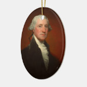 George Washington Portrait Oval Kerstversiering Keramisch Ornament (Links)