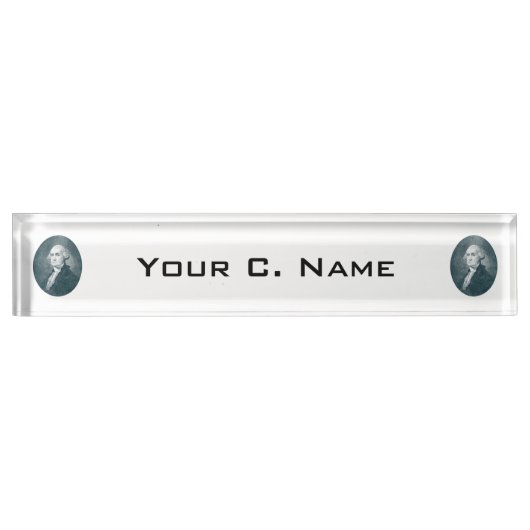 George Washington Portrait Oval Naambordje (Voorkant)