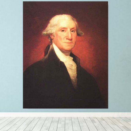 George Washington Portrait Painting Canvas Afdruk (Insitu (Houten vloer))
