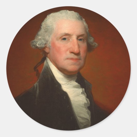 George Washington Portrait Ronde Sticker (Voorkant)