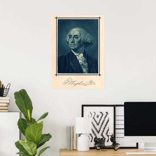 George Washington Portrait & Signature Poster (Thuiskantoor)