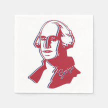 George Washington Portrait Voeg tekst toe USA Flag