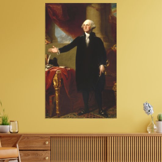  George Washington Portret schilderen 2 Canvas Afdruk (Insitu (Woonkamer))