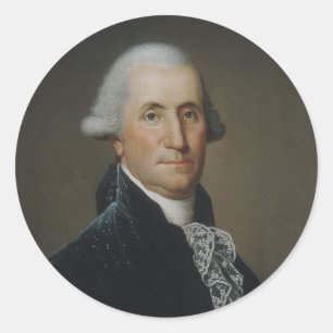 George Washington Portretschilderij Ronde Sticker