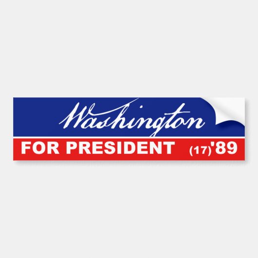 George Washington President 1789 Bumpersticker (Voorkant)