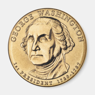 George Washington Presidentiële $1 Muntmagneet Magneet