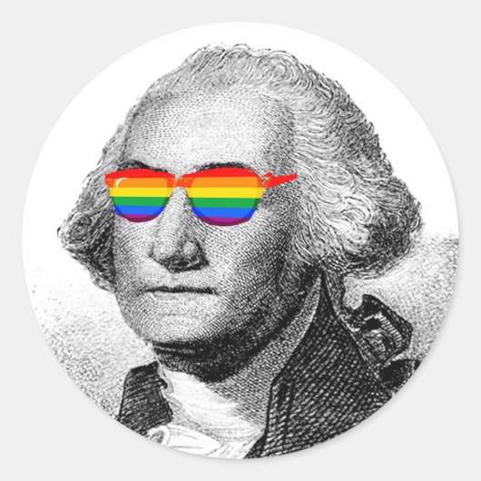 George Washington Pride Ronde Sticker (Voorkant)