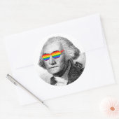 George Washington Pride Ronde Sticker (Envelop)