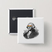 George Washington Pride Vierkante Button 5,1 Cm (Voorkant /achterkant)