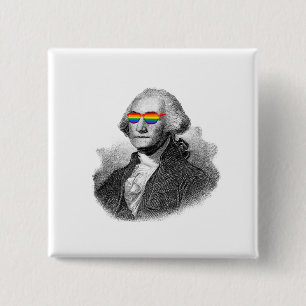 George Washington Pride Vierkante Button 5,1 Cm