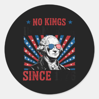 George Washington Protest Sign Democracy No Kings Ronde Sticker