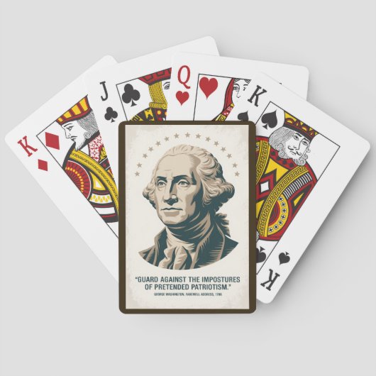 George Washington Quote American President Art Pokerkaarten (Achterkant)