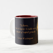 George Washington Quote "Liberty" Tweekleurige Koffiemok (Voorkant links)