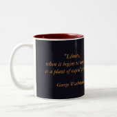 George Washington Quote "Liberty" Tweekleurige Koffiemok (Links)