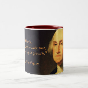 George Washington Quote "Liberty" Tweekleurige Koffiemok