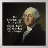 George Washington Quote over de Grondwet Poster (Voorkant)