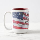 George Washington Quote over de vrijheid van menin Tweekleurige Koffiemok (Links)