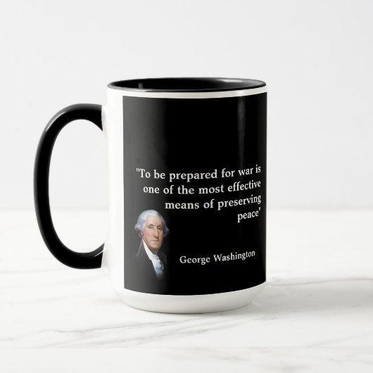 George Washington Quote over oorlog en vrede Mok (Links)