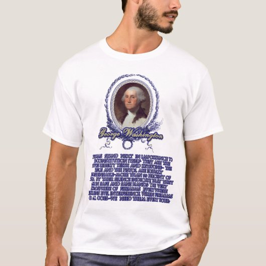 George Washington Quote over vuurwapens T-shirt (Voorkant)