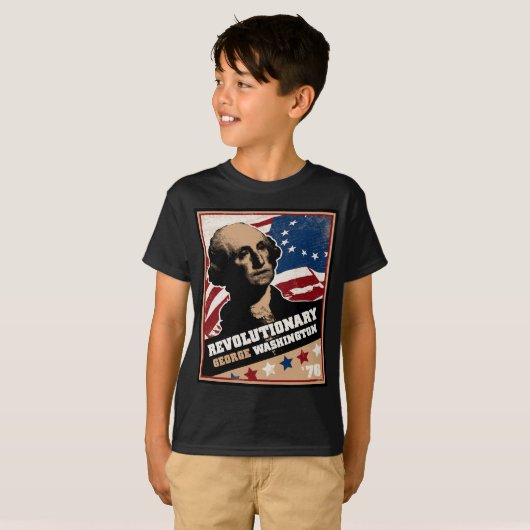 George Washington Revolutionair Kinder T-shirt (Voorkant volledig)