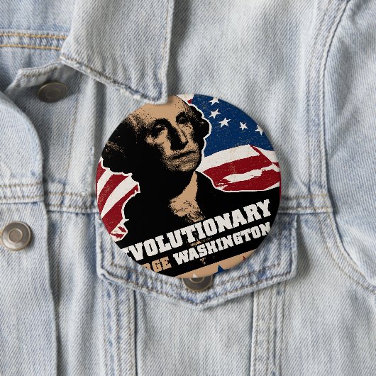 George Washington Revolutionaire Button (In situ)