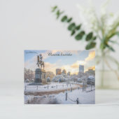 George Washington Rides Boston Public Gardens Briefkaart (Staand voorkant)