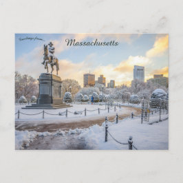 George Washington Rides Boston Public Gardens Briefkaart