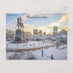 George Washington Rides Boston Public Gardens Briefkaart