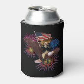 George Washington Riding Eagle met vlag Blikjeskoeler (Blikje Voorkant)