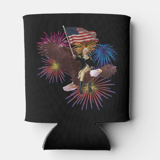 George Washington Riding Eagle met vlag Blikjeskoeler (Achterkant)