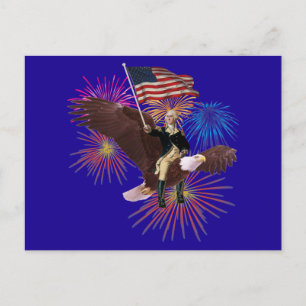 George Washington Riding Eagle met vlag Briefkaart