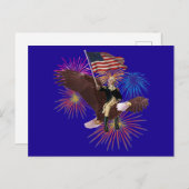 George Washington Riding Eagle met vlag Briefkaart (Voorkant / Achterkant)