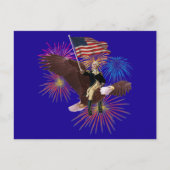 George Washington Riding Eagle met vlag Briefkaart (Voorkant)