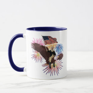 George Washington Riding Eagle met vlag Mok