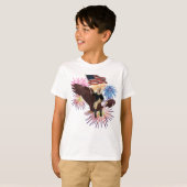 George Washington Riding Eagle met vlag T-shirt (Voorkant volledig)
