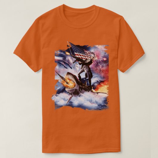 George Washington Riding Shark T-shirt (Design voorkant)