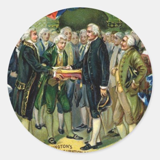 George Washington Ronde Sticker (Voorkant)