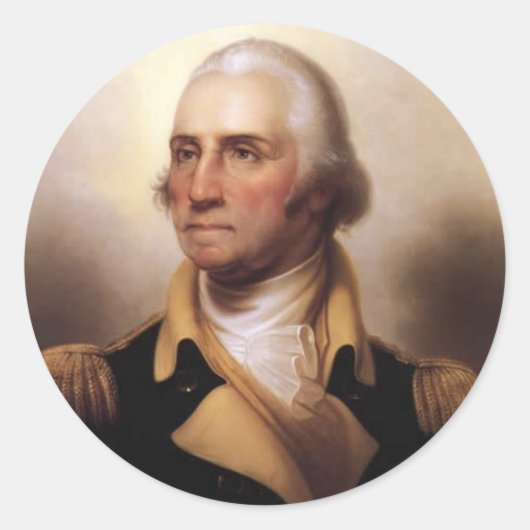George Washington Ronde Sticker (Voorkant)