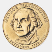 George Washington Ronde Sticker (Voorkant)