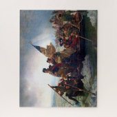 George Washington Steekt De Delaware Over Legpuzzel (Verticaal)