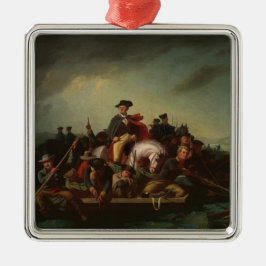 George Washington steekt de Delaware over Metalen Ornament