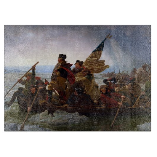 George Washington steekt de Delaware over Snijplank (Voorkant)