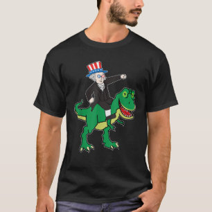 George Washington T Rex Grappig 4 juli Amerikaans T-shirt
