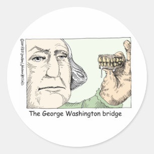 George Washington Tanden Grappige Cadeaus & Verzam Ronde Sticker