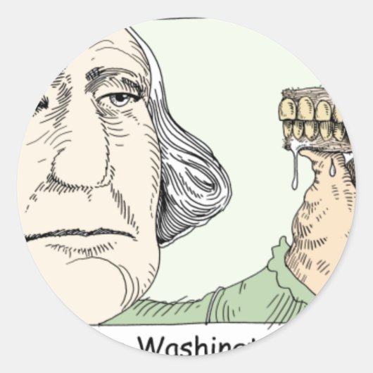George Washington Teeth Funny Gifts & Collectibles Ronde Sticker (Voorkant)