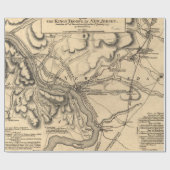 George Washington Trenton NJ Battlefield Map 1777 Cadeaupapier (Vlak)