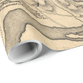 George Washington Trenton NJ Battlefield Map 1777 Cadeaupapier (Rol Hoek)